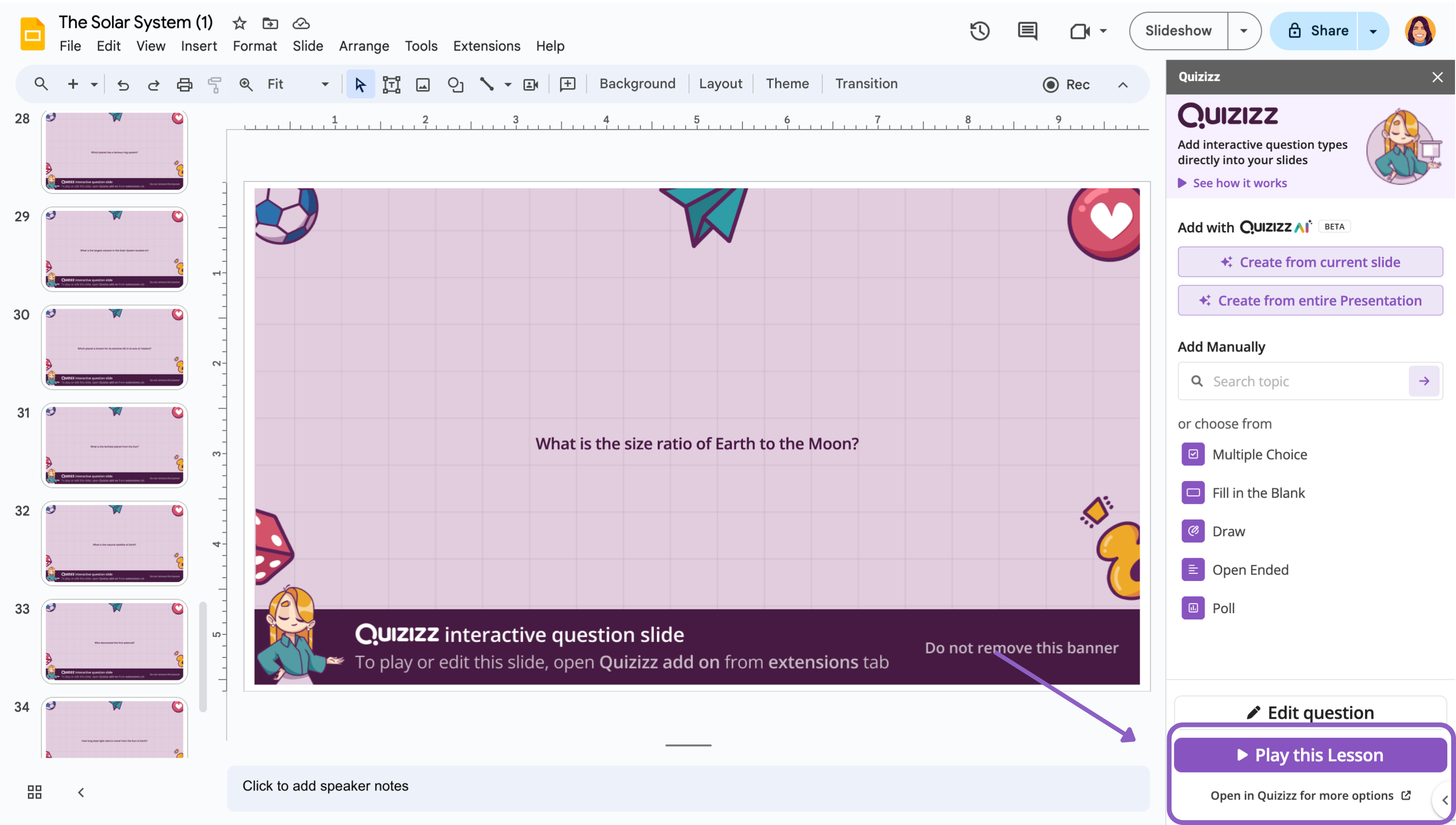 Create Interactive Slides With Quizizz Add On For Google Slides Help