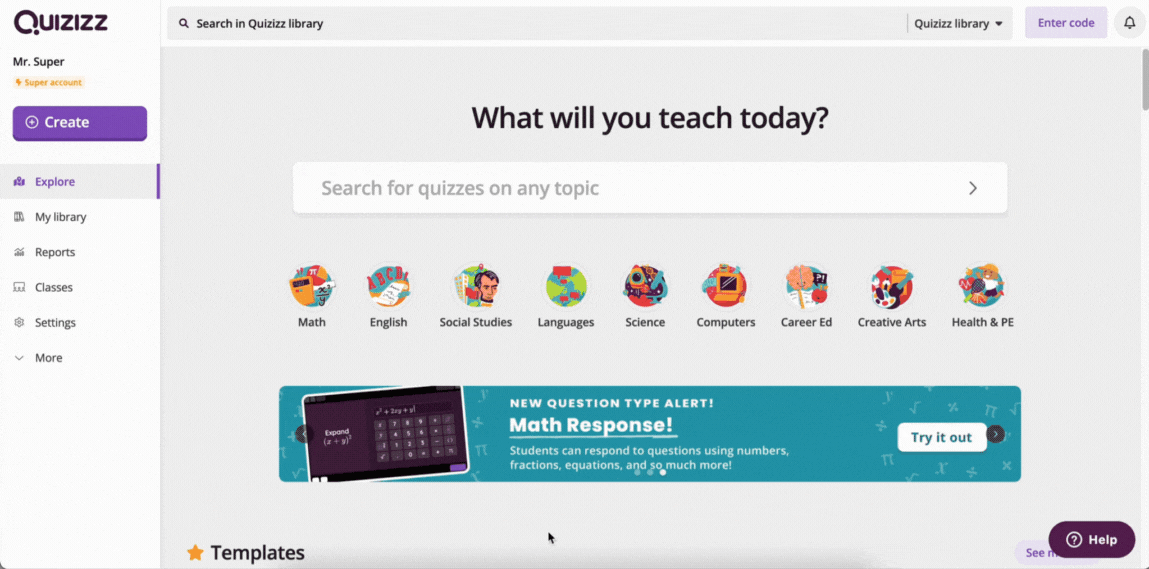 Create a Quiz on Quizizz – Help Center