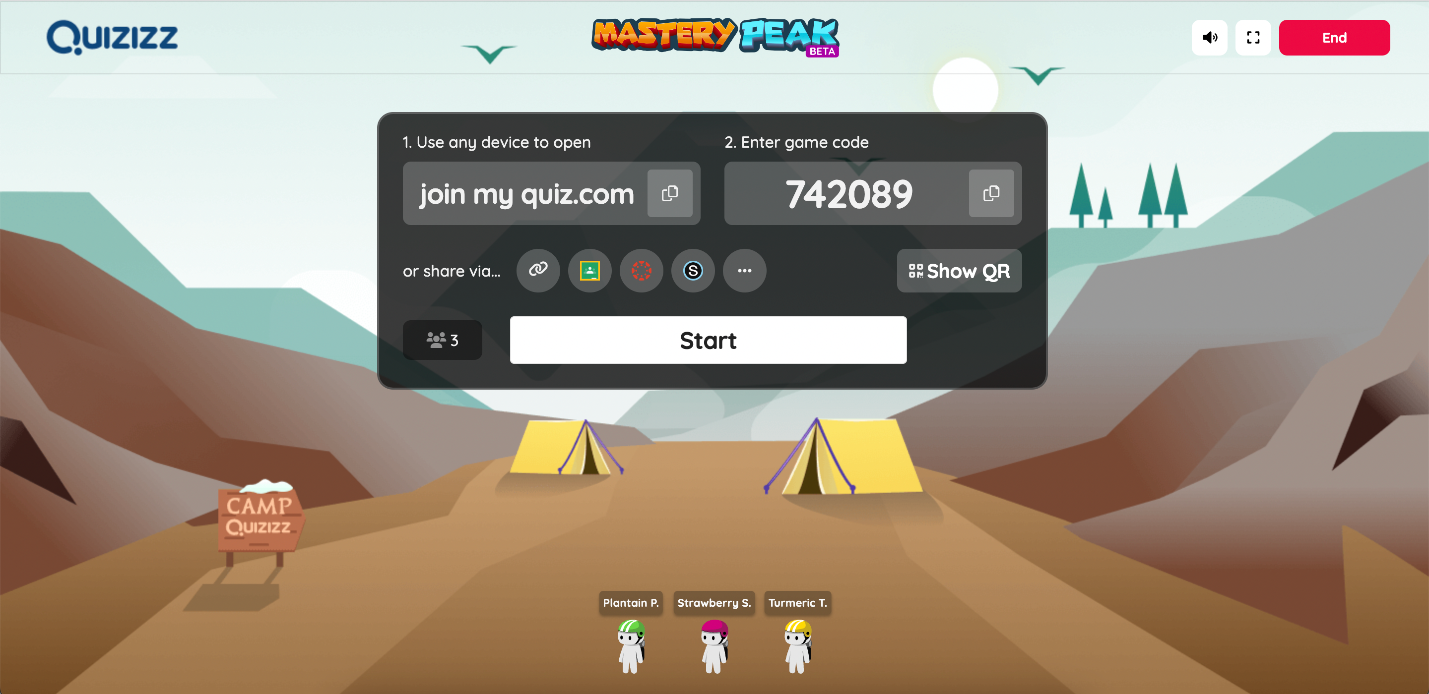 Host a quiz in mastery peak mode help center