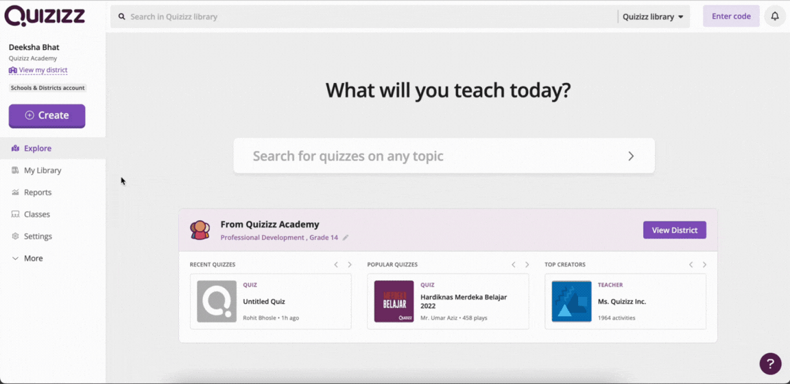 Create Quizzes with Quizizz AI Help Center