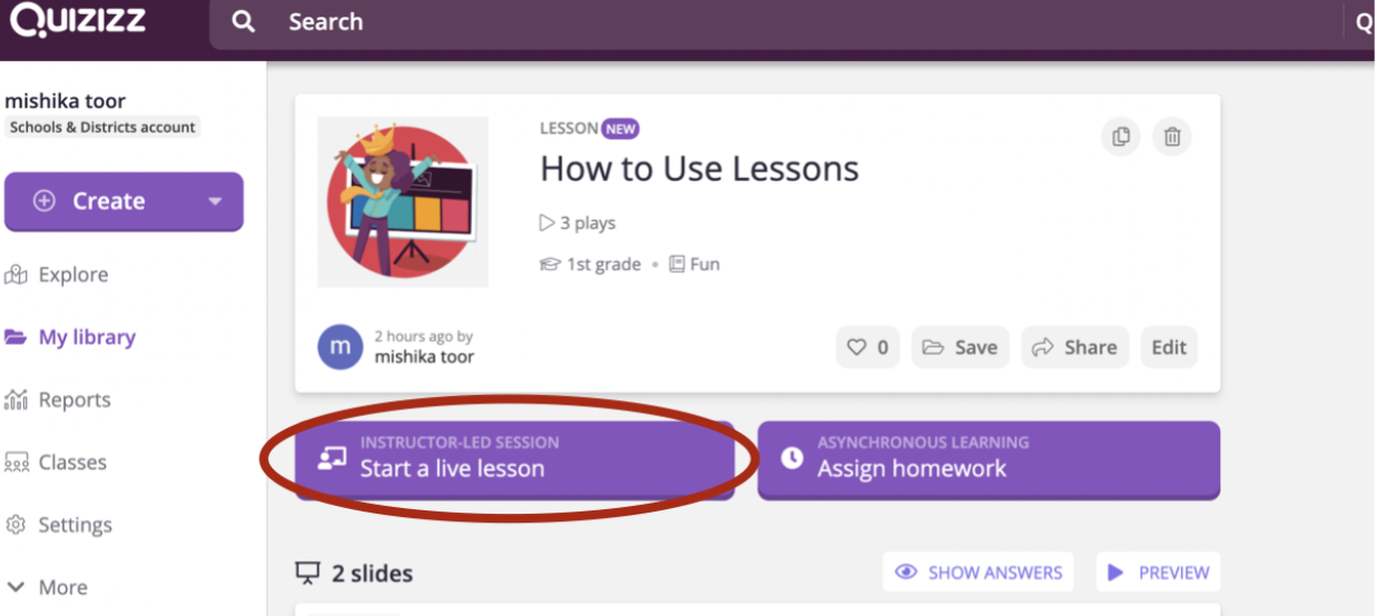 Using Quizizz Lessons – Help Center