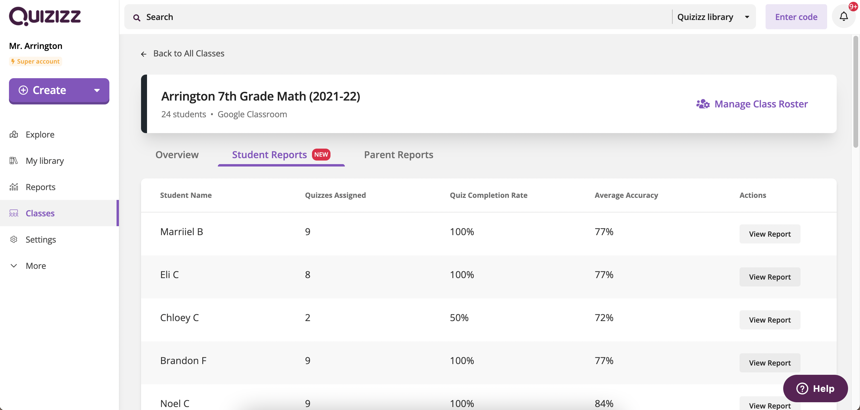 Reports on Quizizz – Help Center